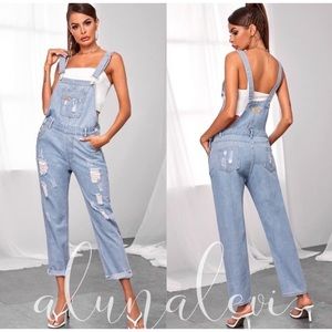 ⭐️HP SALE 💗DISTRESSED, LIGHT WASH OVERALLS ( Bundle to Save)